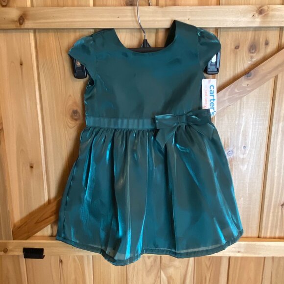 CARTER'S Green Holiday Special Occasion Dress 18 Months Toddler Girls NWT - Picture 1 of 4